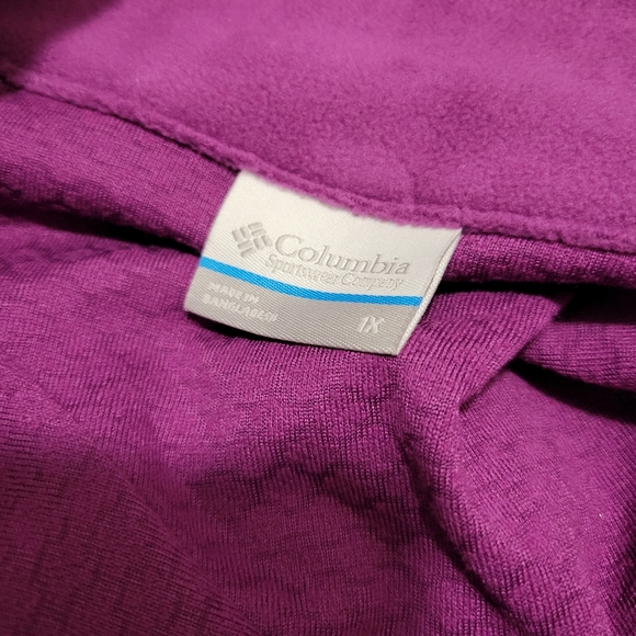 COLUMBIA 1X FUSCHIA FLEECE SWEATER NWT - Picture 4 of 4